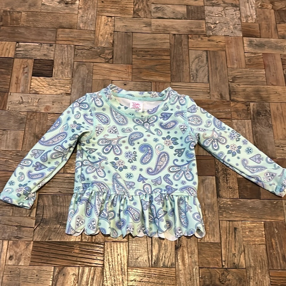 Ruffle Butts Infant Long Sleeve Swim Top Size 12-18 months